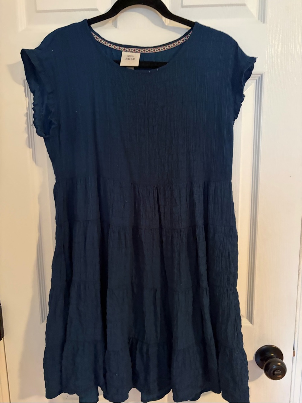 Knox Rose Navy Blue Tiered Mini Dress